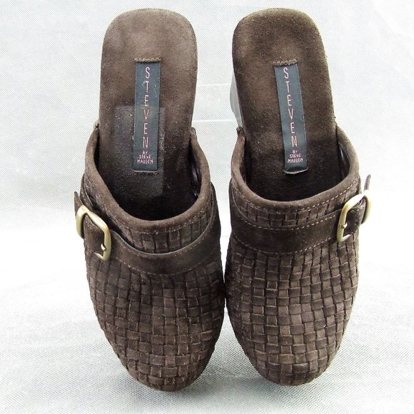 STEVEN by Steve Madden Brown Suede Clogs Mules Size 7.5 - Picture 4 of 8